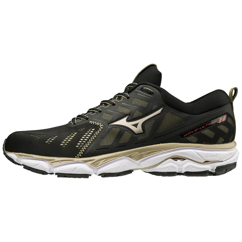 Zapatillas Running Mizuno WAVE ULTIMA 11 AMSTERDAM Hombre Negras/Doradas/Blancas Baratas FBDT-36798